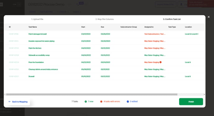 4 procore import preview